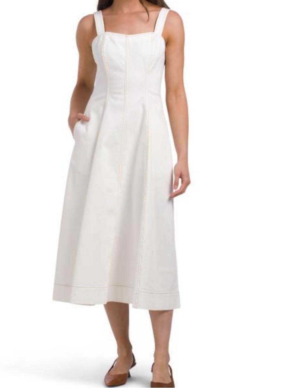 Rebecca Taylor  Cora Denim Eggshell Wash Denim Midi Dress, Size 10 - Picture 6 of 12